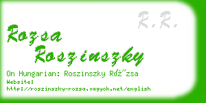 rozsa roszinszky business card